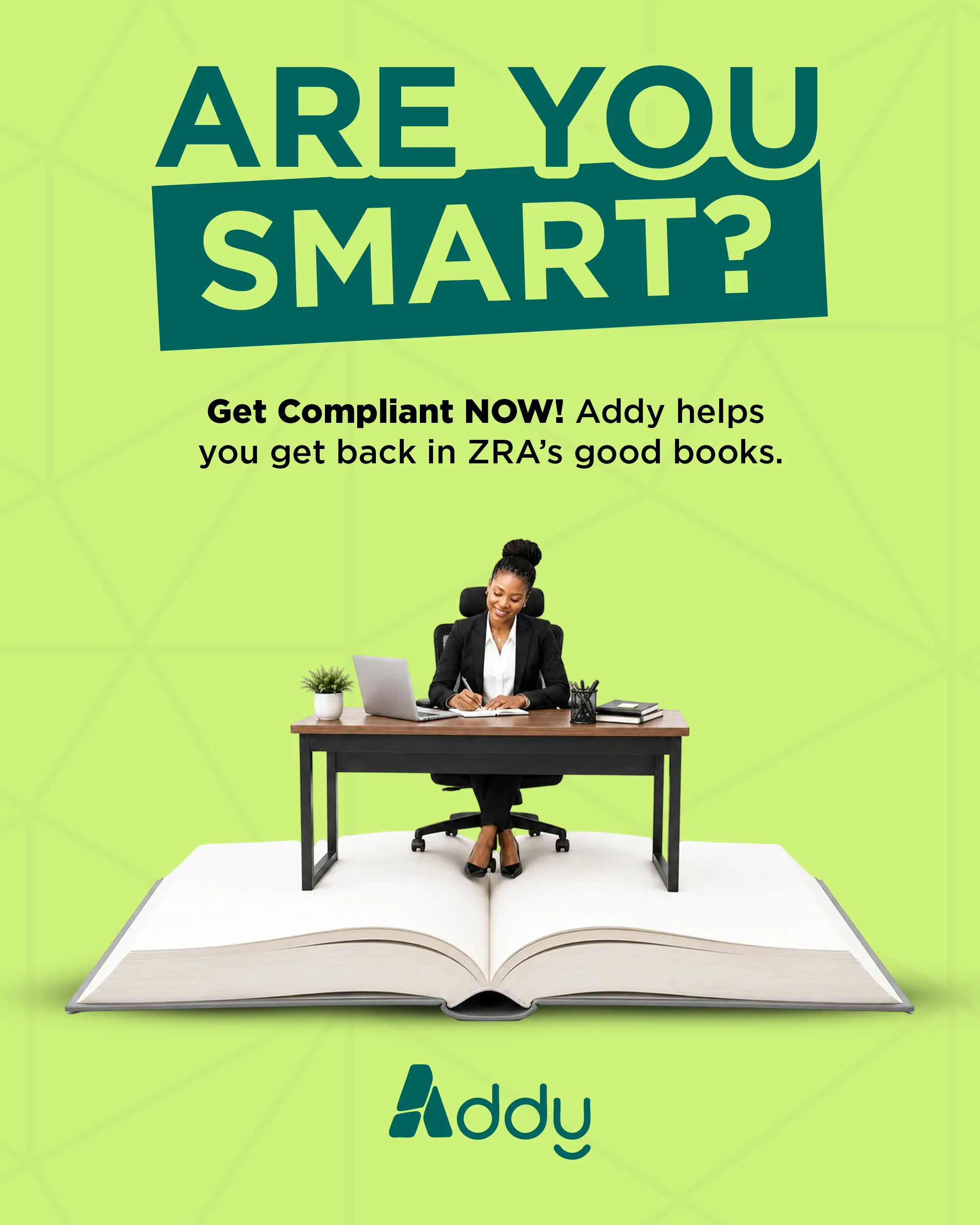 Addy social media design asking are you smart