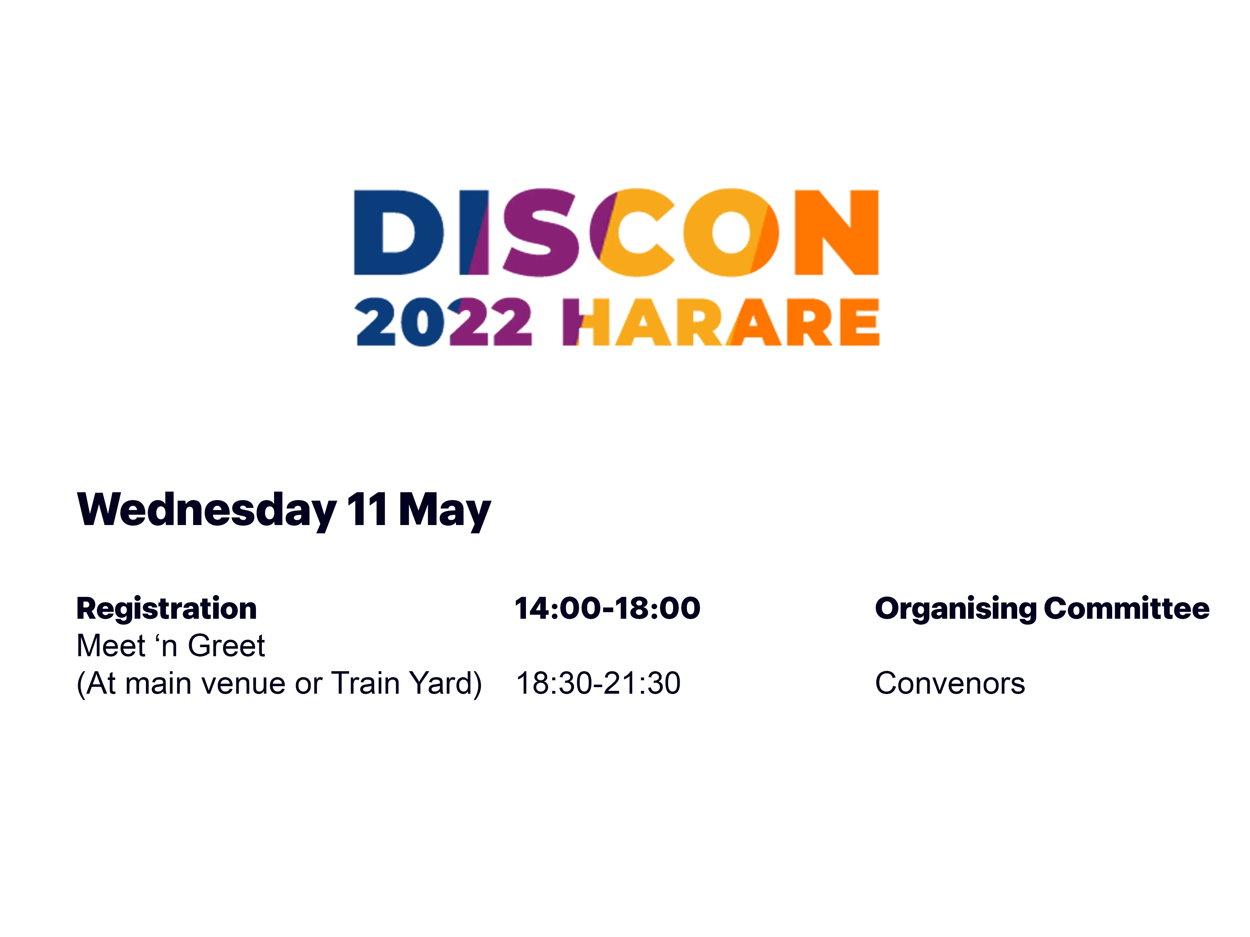 DISCON 2022 schedule design